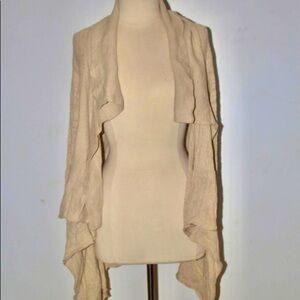 Splendid size L beige long sweater vest cover up
